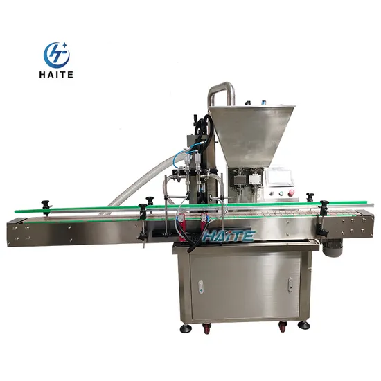HAITE Automated 1/2 Head Piston Pump Filler Conveyor Capping Filling Machines for Cold Brew Coffee Iced Tea 