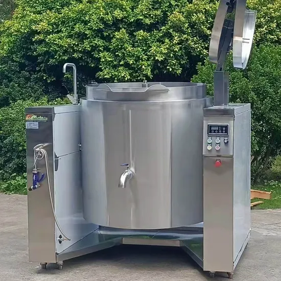 Commercial Electric Tilting Kettle with Stirrer Agitator Tilting Cooking Pot Boiling Pan for Sauces Soups Jam 50 to 500L 