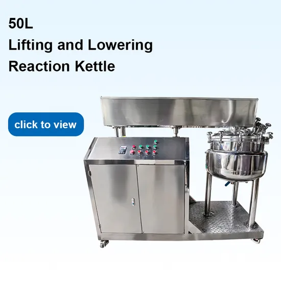 Maike 50L Lifting Reaction Equipment Stainless Steel Reaction Kettle Inclined Blade Stirring Lifting Kettle Cover Non