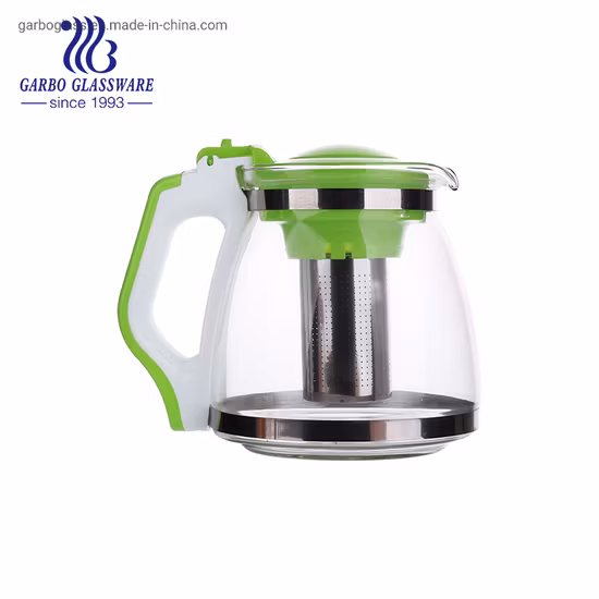 700ml Kettle Heat Resistant Glass Teapot Hot Water Coffee Pot with Infuser Black PP Handle