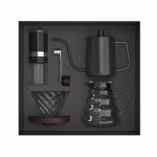 New Amazon Cloud Shape Heat Resistant High Borosilicate Glass Sharing Pot Filter Cup Hand Manual Coffee Grinder Pour Over Coffee Kettle Drip Coffee Gift Set