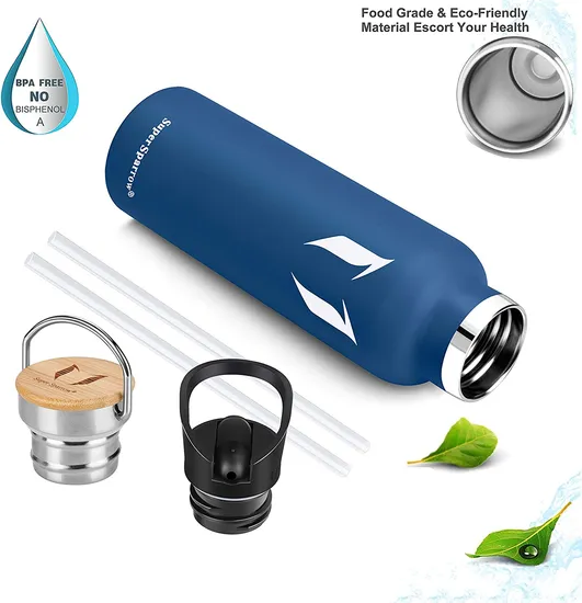 Outdoor Cycling Sports Cup 304 Stainless Steel American Large Mouth Thermos Cup Plastic Spray Large Capacity Kettle Wholesale 
